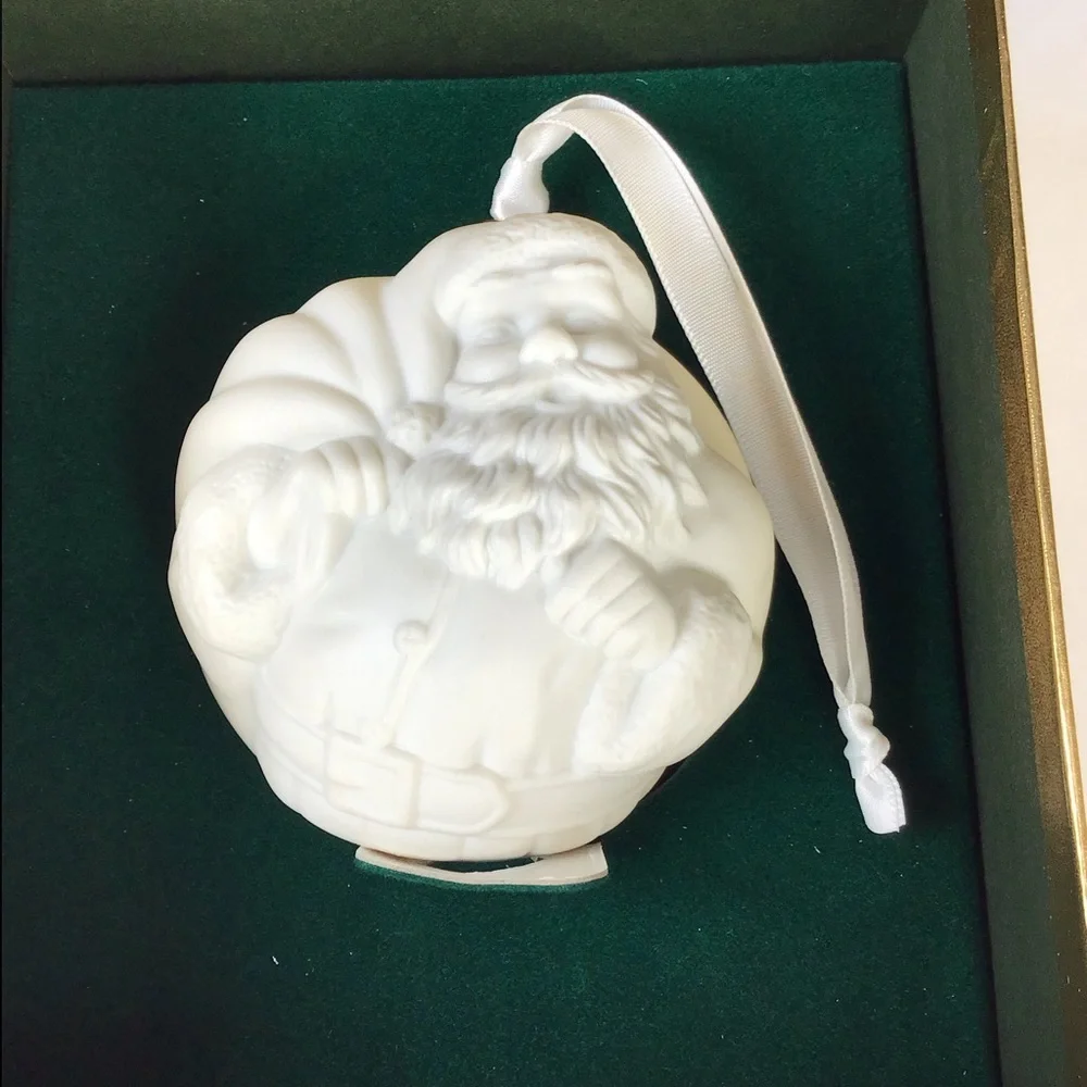 Wedgwood Jasperwear Puffed Santa Christmas Ornament.